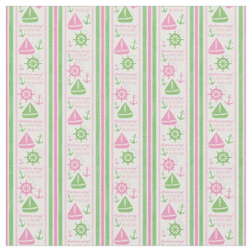 Anchors Away Girl Nautical Baby Shower Fabric