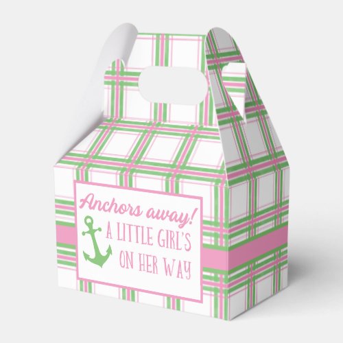 Anchors Away Girl Nautical Baby Shower Favor Boxes