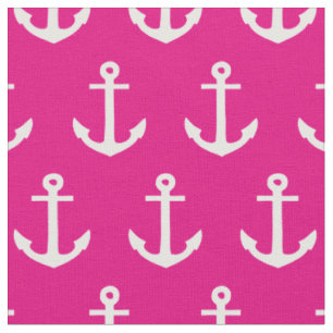 Anchors Away in Hot Pink   Fabric