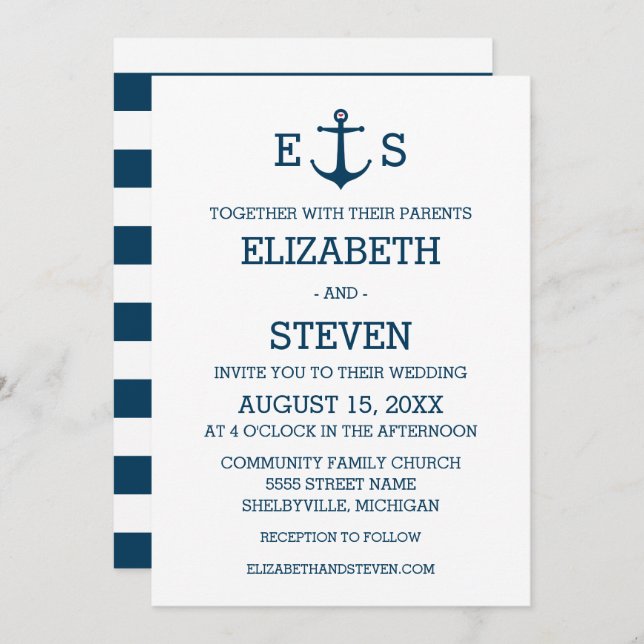 Anchors Away Invitation (Front/Back)