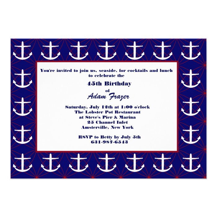 Anchors Away Invitation