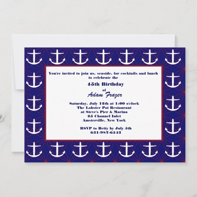 Anchors Away Invitation (Front)