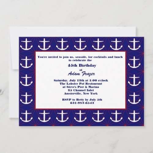 Anchors Away Invitation