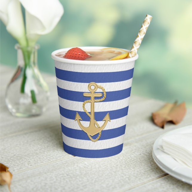 Anchors Away Natical Party Paper Cups (Insitu)