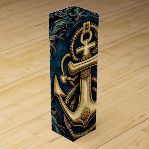 Anchors Away Nautical Wine Gift Box