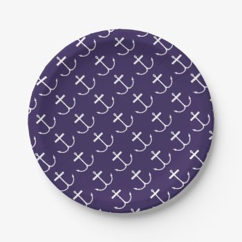 Anchors Away Paper Plates (lite Print) by Shenanigins at Zazzle