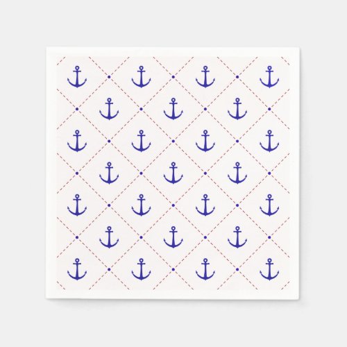 Anchors Away Red White Blue Napkins