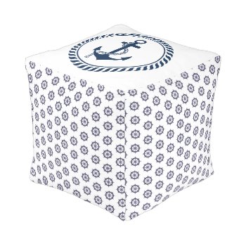 Anchors Away Sailing Theme Pouf by kitandkaboodle at Zazzle
