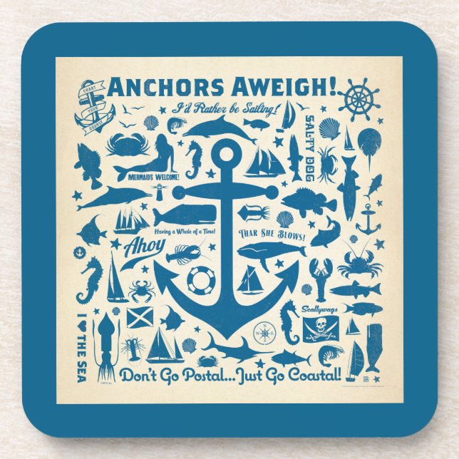 Anchors Aweigh! Beverage Coaster (Front)