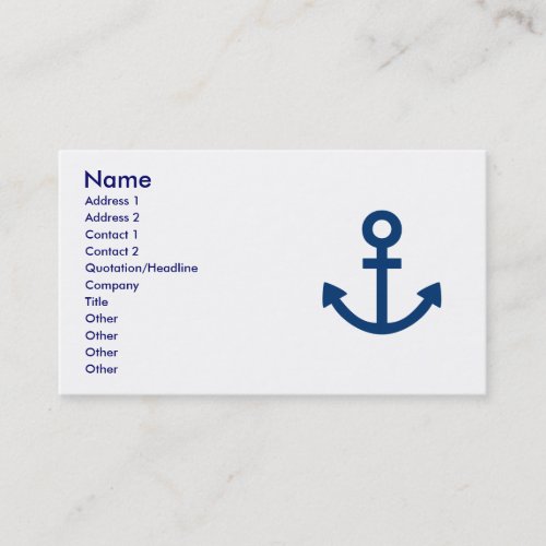 Anchors Aweigh Business Card Template