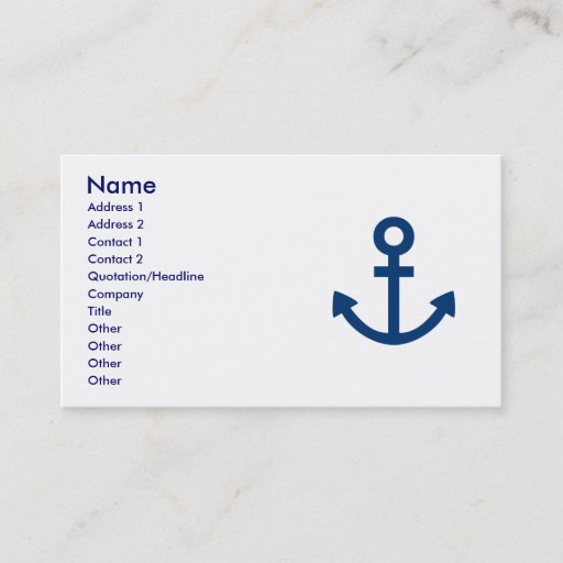 Customizable Anchors Aweigh Business Card Template