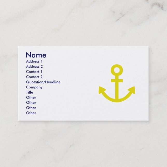 Anchors Aweigh Business Card (Front)