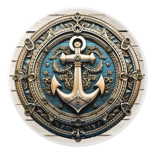 Anchors Aweigh  Ceramic Knob (Front)