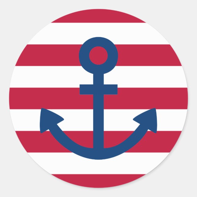 Anchors Aweigh Classic Round Sticker (Front)