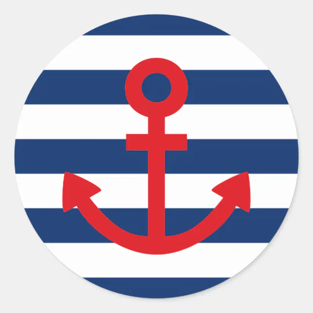 Anchors Aweigh Classic Round Sticker Zazzle