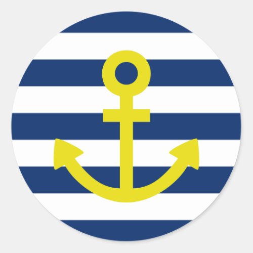 Anchors Aweigh Classic Round Sticker