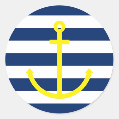 Anchors Aweigh Classic Round Sticker