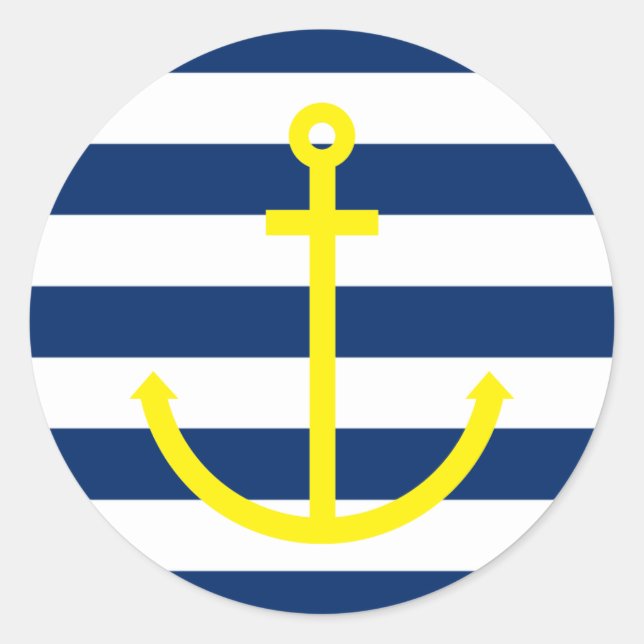 Anchors Aweigh Classic Round Sticker (Front)