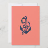 Anchors Aweigh! Coral Nautical Girl Baby Shower Invitation (Back)