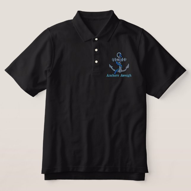 Anchors Aweigh Embroidered T shirts (Design Front)