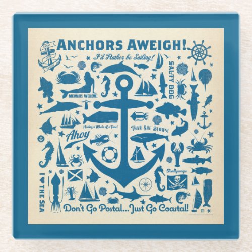 Anchors Aweigh Glass Coaster