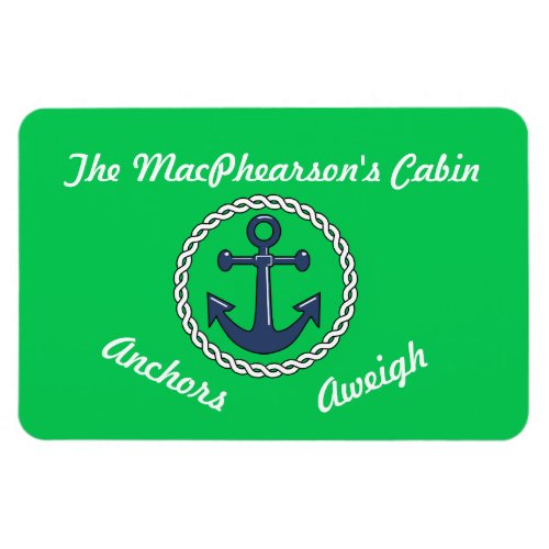 Anchors Aweigh Green Stateroom Door Marker Green Magnet