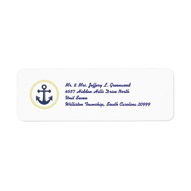 Anchors Aweigh Label (Front)