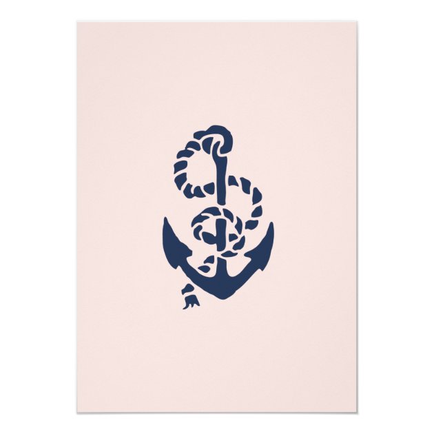 Anchors Aweigh! Nautical Pink Girl Baby Shower Invitation