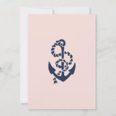 Anchors Aweigh! Nautical Pink Girl Baby Shower Invitation (Back)