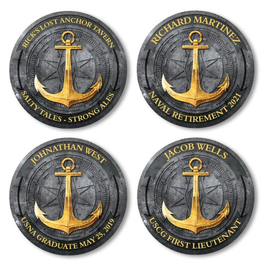 Anchors Aweigh Nautical Round Wooden Wall Sign (Examples)