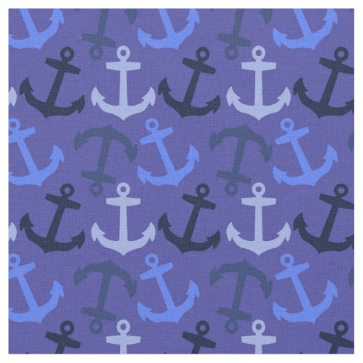 Anchors Aweigh! Navy Blue Anchors Nautical Fabric
