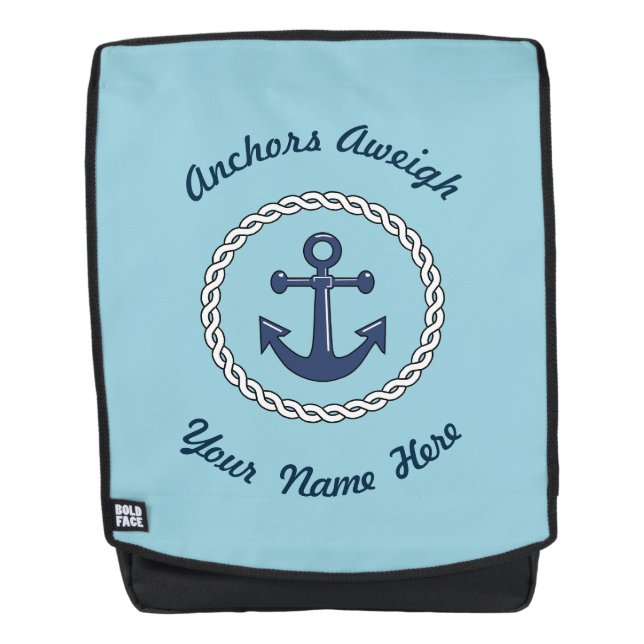 Anchors Aweigh Personalized Backpack (Front)