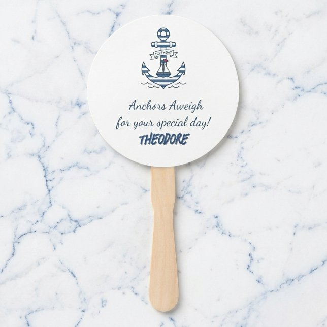 Anchors Aweigh Personalized Party Fan (Keep your party guests cool)
