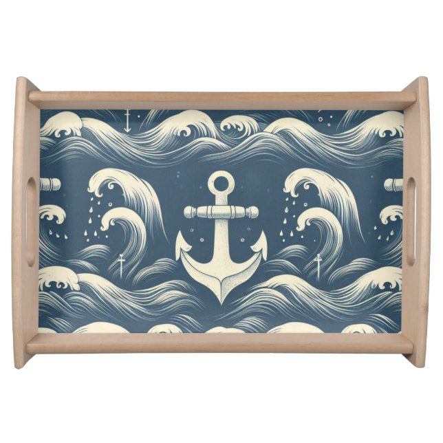 Anchors Down Deep Serving Tray (Front)