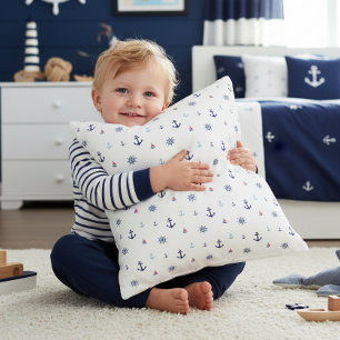 Anchors & Helms Nautical Kids ID1256 Throw Pillow