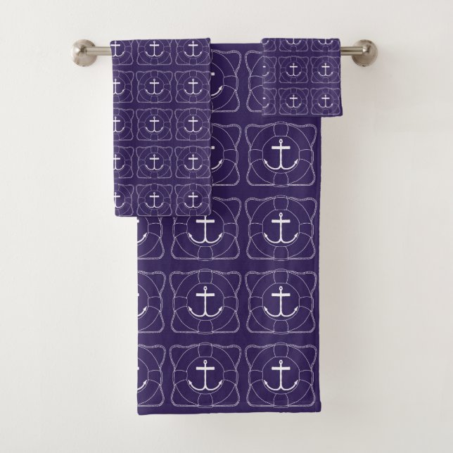 Anchors & Life Saver Towel Set (Lite Print) (Insitu)