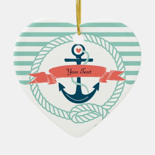 Anchors Nautical _ 2 sided Ceramic Ornament