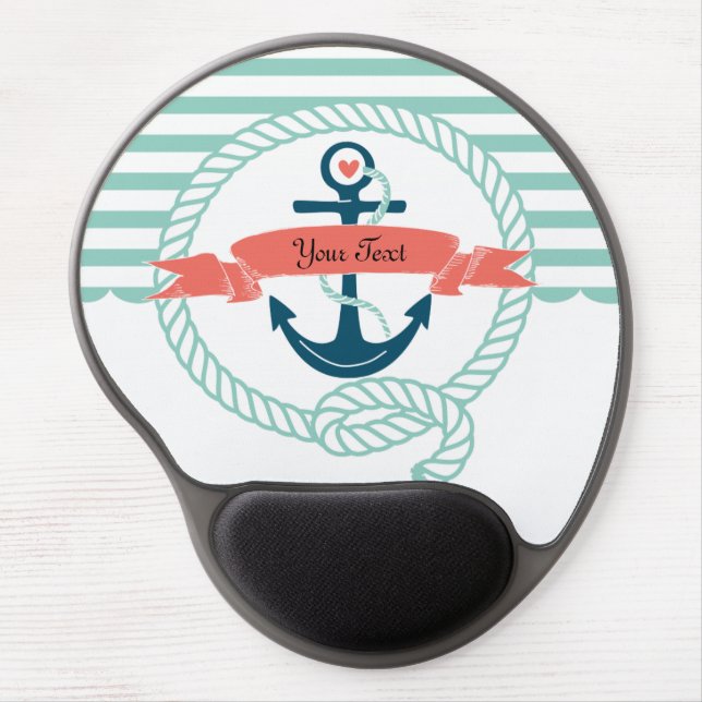 Anchors Nautical Gel Mouse Pad (Front)