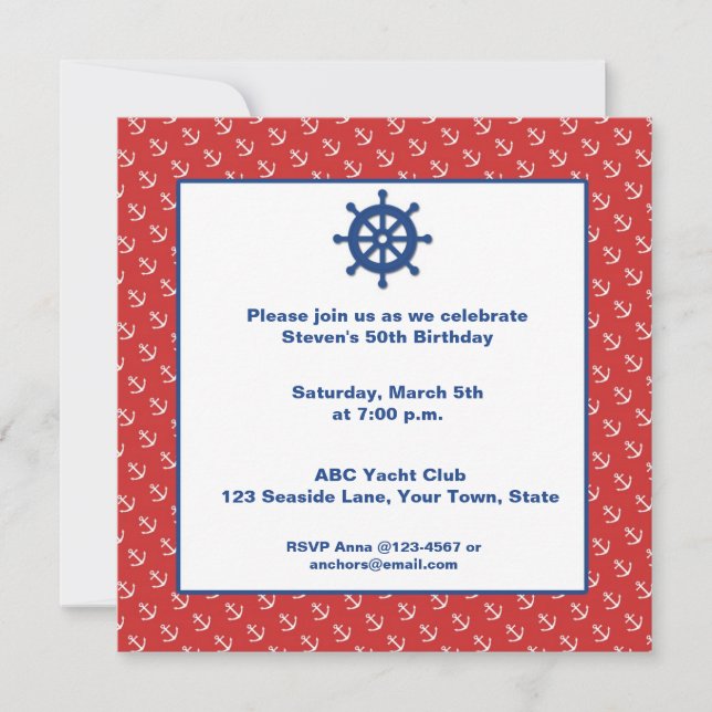 Anchors, Nautical Invitation (Front)
