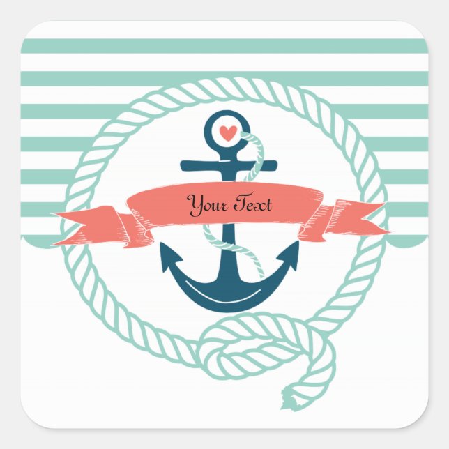 Anchors Nautical Square Sticker (Front)
