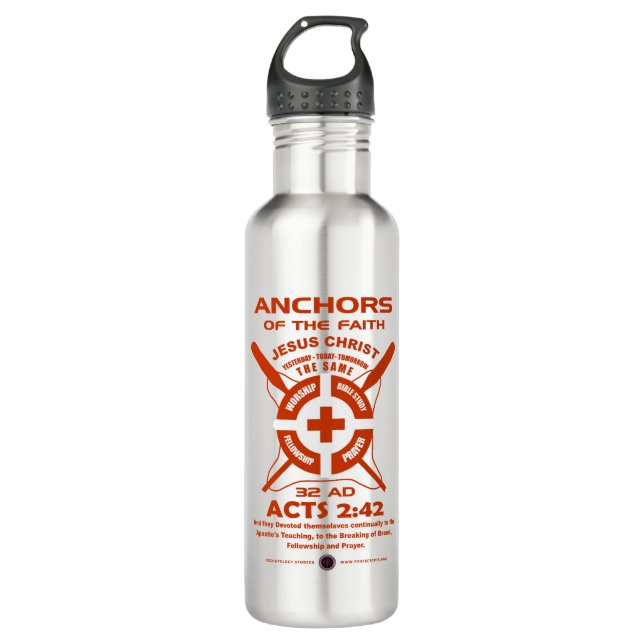 Anchors of the Faith Stainless Steel Water Bottle (Front)