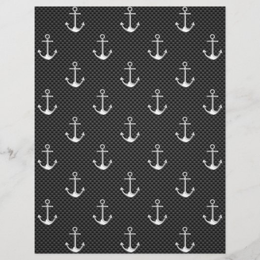 Anchors on Black Carbon Fiber Pattern (Front)