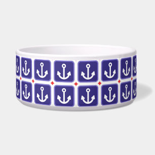 Anchors on Nautical Blue Bowl