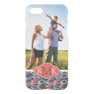 Anchors & Rope Pattern Your Photo & Monogram iPhone SE/8/7 Case
