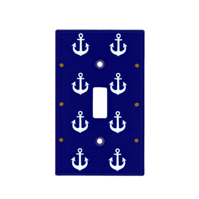 anchors white & blue navy light switch cover (Front)