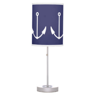 ANCHORS White on blue Table Lamp