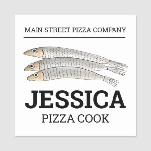 Anchovies Fish Anchovy Pizza Topping Pizzeria Name Tag
