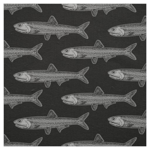 Anchovy Pattern - Black and 30% Gray Fabric
