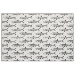 Anchovy Pattern - Black on White Fabric