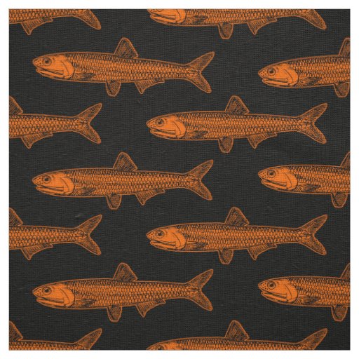 Anchovy Pattern - Orange and Black Fabric